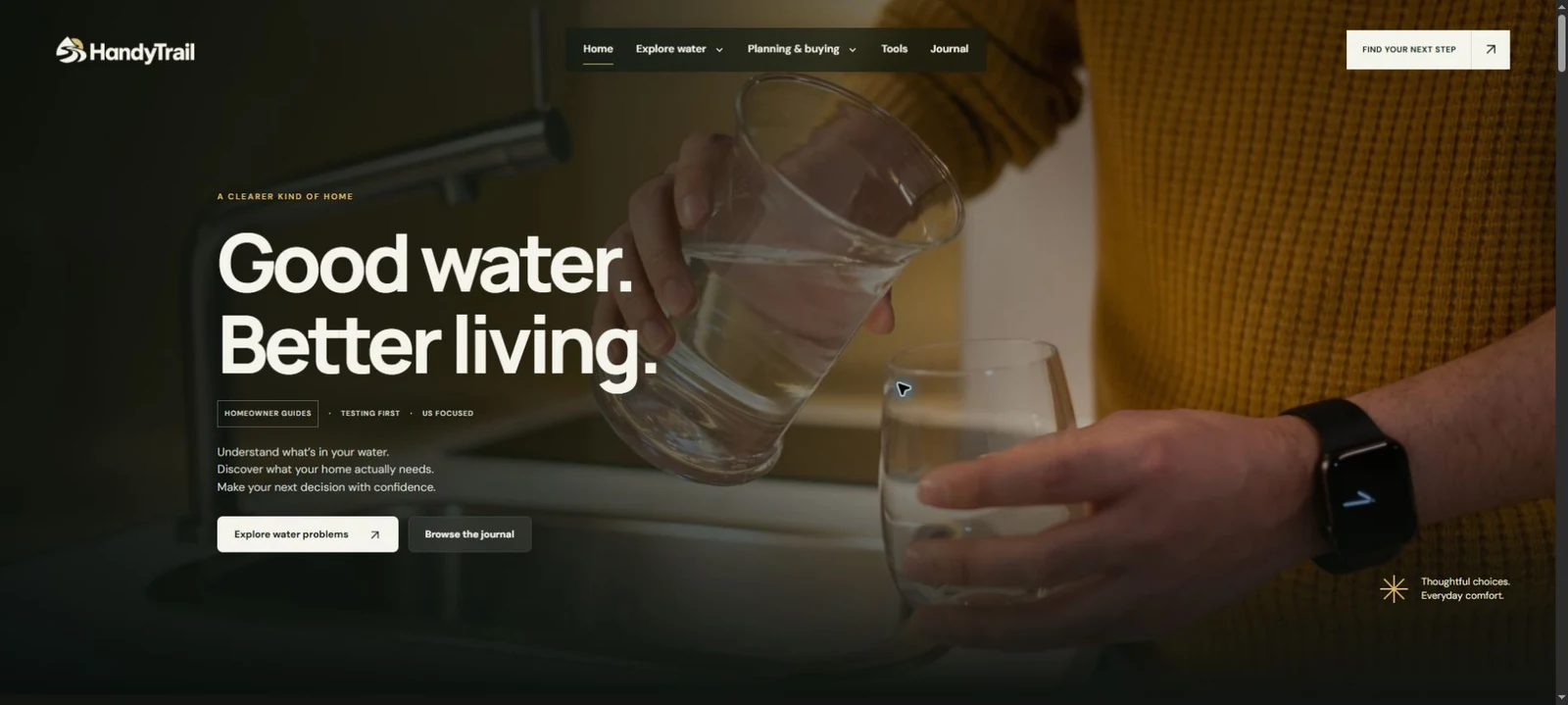 HandyTrail homepage: Good water. Better living.